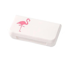 SagaSave Travel Pill Case 3 Compartments Portable Pill Case Dustproof and Moisture-Proof Daily Pill Case Small Pill Box for Vitamins, Fish Oil, Supplements(Flamingo)
