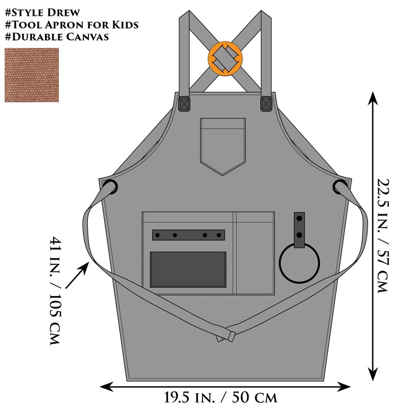 NEOVIVA Heavy Duty Work Apron for Kid Boys with Pockets