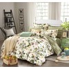 FADFAY Floral Duvet Cover Set 100% Cotton Green and Beige