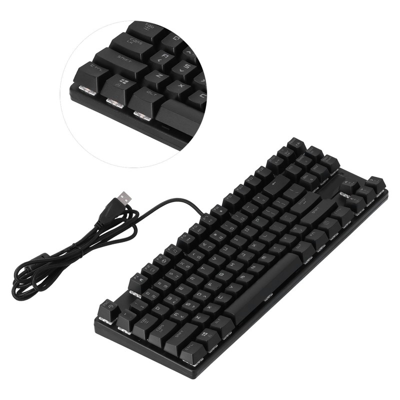 MAGIC REFINER Gaming Keyboard 87 Keys Portable Durable RGB Backlit
