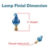 Aspen Creative 24016 Blue Glass Lamp Finial in Solid Brass