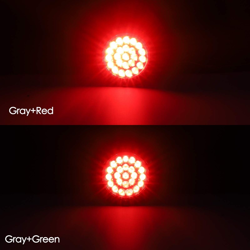 Partsam 4Pcs 4" Round Red LED Stop Turn Tail Lights