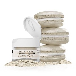BAKELL polvo y pintura comestible de oro pálido, 4 gramos | polvo comestible LUSTER DUST | Pintura certificada Kosher, polvo y polvo | 100% comestible y de grado alimenticio | Tartas, cupcakes, pintura vegana y polvo (oro pálido)