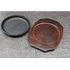 Asahi Steak Plate (with Wooden Base) Iron Casting, Round 5.9