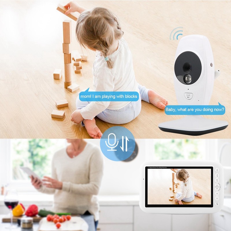 7 Inch 720P IR Camera Wireless Baby Intercom Monitor