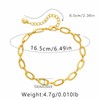 Jewlure 18K Gold Plated Bracelet, Adjustable Simple Long O Chain