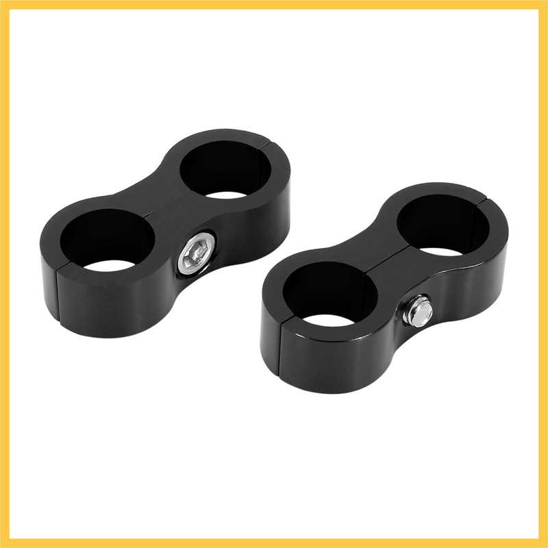 REPAIROCK 4pcs Black AN8 16mm Hose Separator Clamp Adapter with