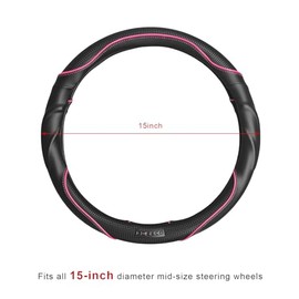 Sun Walker 3D - Funda protectora antideslizante para volante de coche de fibra de carbono con agarre cómodo, funda protectora deportiva transpirable p
