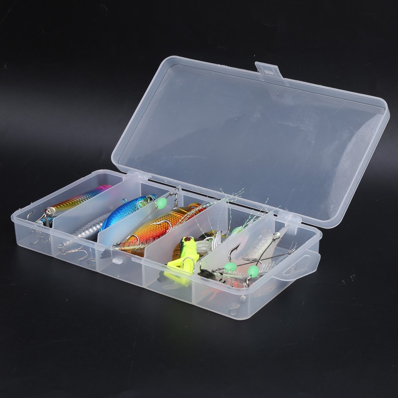 11pcs Fishing Lure Kit Mini Plastic Metal Soft Shrimp Hard