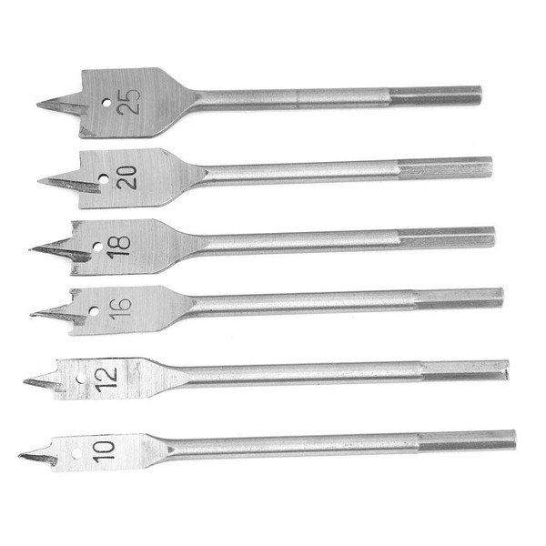 Hyuduo - Juego de 6 Brocas Planas Para Carpintería de