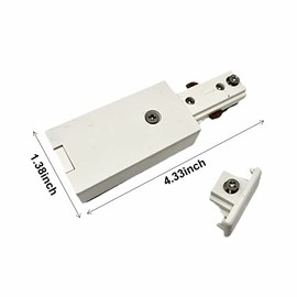 H Track Feeder Connector H Type Single Circuit 3-Wire-1 Track Lighting H Track System Track Lighting Accessories White