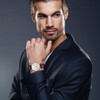 Men's Leather Wristwatch, Trinocular, Rainproof, Waterproof, Luminous, Quartz, Large Dial,