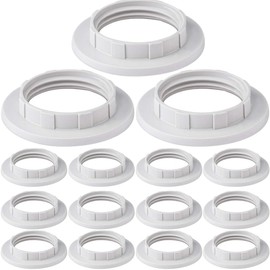 Acmerota Pack of 15 E27 Screw Collar Ring, Lampshade Reducing Ring, E27 Lampshade Adapter Rings, Light Shade Reducing Ring, Light Socket for Powerful Lamps, Ceiling Lights, Lights