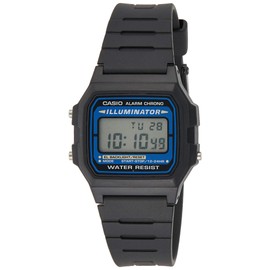 CASIO F105W-1AUZ Unisex Black Digital Watch with Black Band