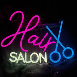 Hair Cut Salon Open Neon Sign for Barbershop Scissors Wall Decor, LED Haircut Barber Neon, Business Signs Light,Barbershop Open Sign