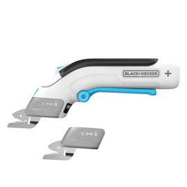 Black+Decker 3.6V Akku-Schere BCSC115 (kabellos, für Schnitte in Stoffen, Papier, Karton, Leder und Kunststoff, inklusive 2 austauschbare Klingen, USB-C Ladekabel)