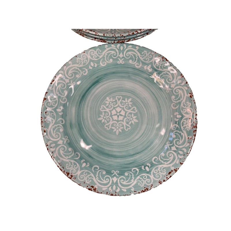 Cynthia Rowley Melamine Dinner Plates Blue Medallion Swirl Cynthia Rowley