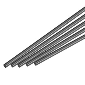 sourcing map Carbon Fiber Rod, 6mm x 300mm for RC Plane DIY Tool Wing Tube Quadcopter Arm, Pack of 5