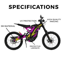 Surron Light Bee Graphics Kit Wrap - Tribal Magenta - Sur-Ron Skin - Premium 3M Vinyl Protective Wrap Decal Cover - Easy to Apply | Crafted in The USA by MightySkins