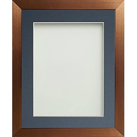 Frame Company Simpson Range Copper 8x6 inch Frame With Blue Mount for 6x4 inch *Choice of Sizes* Fitted with Real Glass
