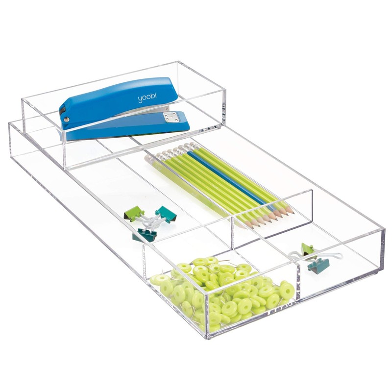 InterDesign iDesign Clarity Plastic Drawer Organizer for Vanity, Countertop, Bathroom,