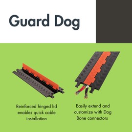 Checkers 1 Channel Low Profile Drive Over Cable Protector, Heavy Duty Loads up to 26,000 Pounds, Polyurethane Construction, Improved Traction and Stability, Black/Black, GD1X75-ST-B/B