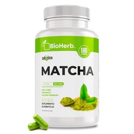 BioHerb | Té Matcha Orgánico – 180 Cápsulas de 500 mg – Superalimento Natural con L-Teanina y Antioxidantes – Energía y Enfoque Mental – Alta Pureza y