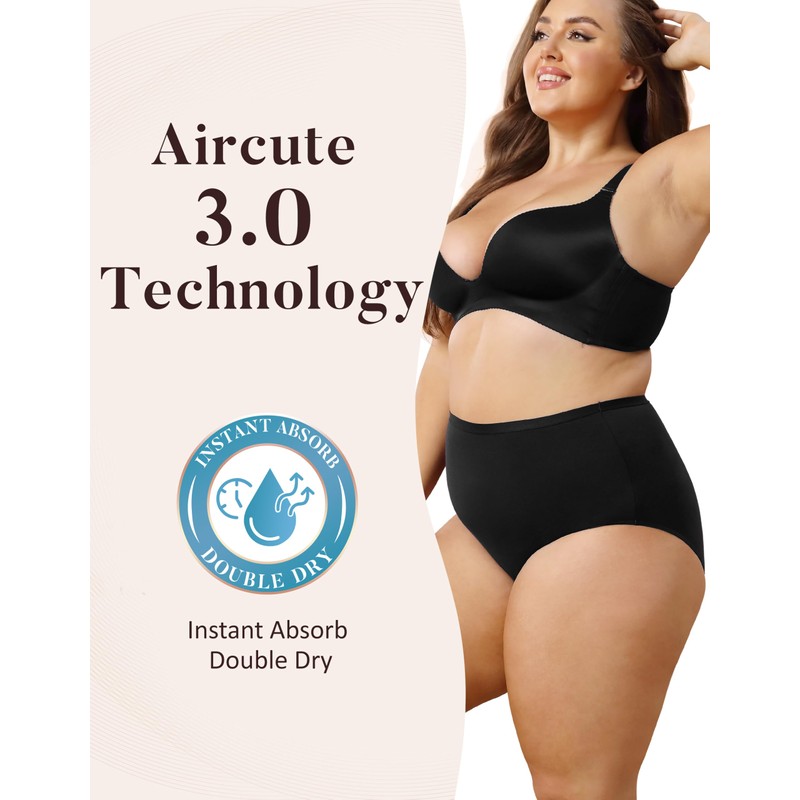 AIRCUTE Washable Urine Absorbency Incontinence Underwear for Women Bladder Leak