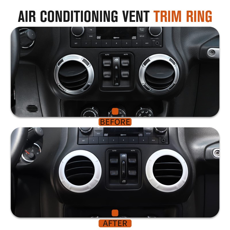 4PCS Center Console Dash Air Conditioner Vent Cover Trim Interior