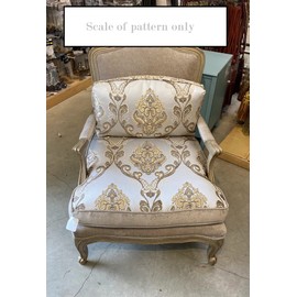 54" Renaissance Jacquard Drapery Upholstery Damask Stripe Diamond Fabric | Sold by The Yard (Damask Ecru)