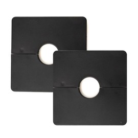 2-Pack Square ABS Plastic Wall Hole Decorative Covers for Wall-Mounted Water Pipes and Shower Faucets (Black, 22mm Hole)