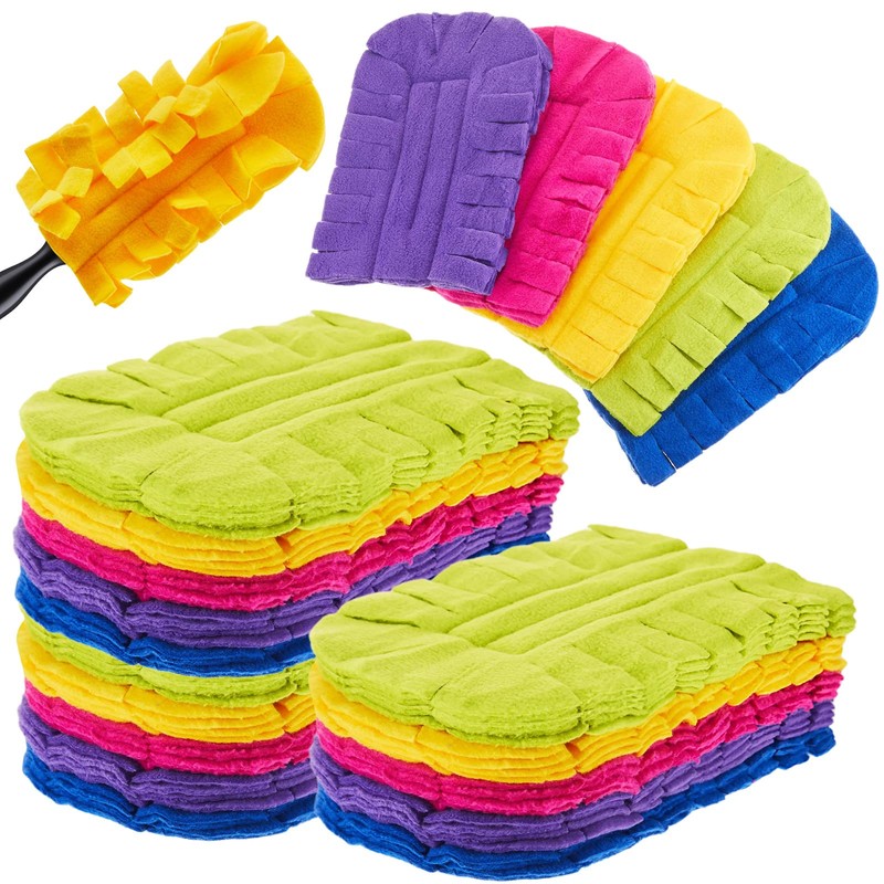 Zubebe 20 Pcs Duster Refill Reusable Fleece Duster Refills Feather