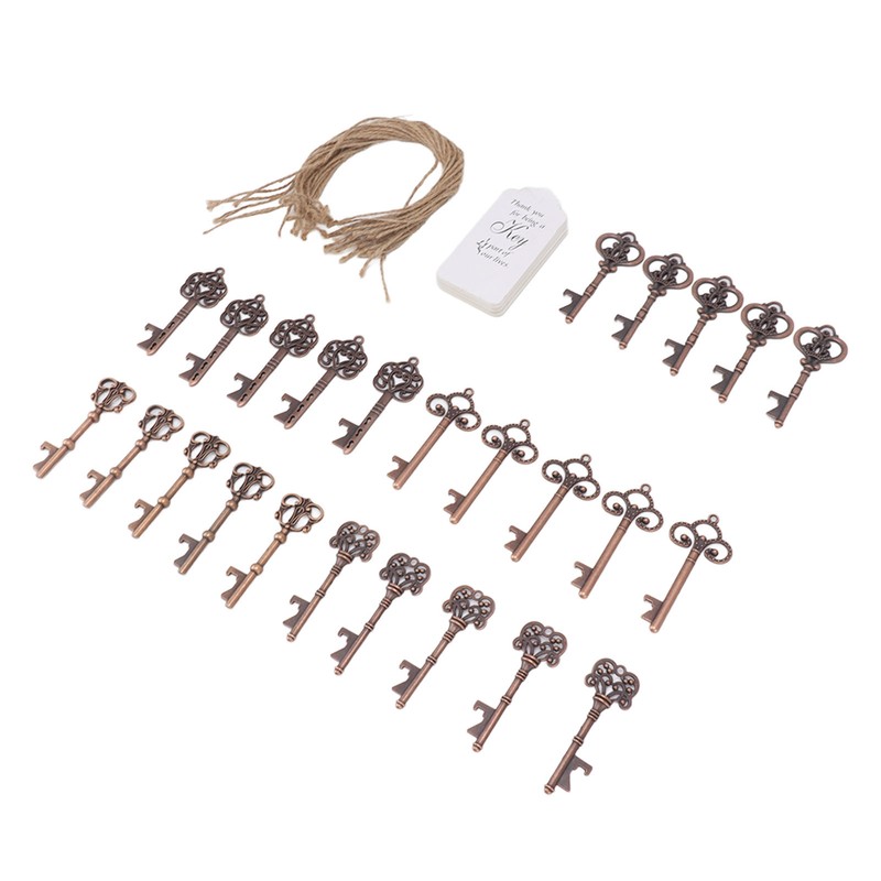 25pcs Bottle Opener Retro Metal Key Bottle Opener with Tag