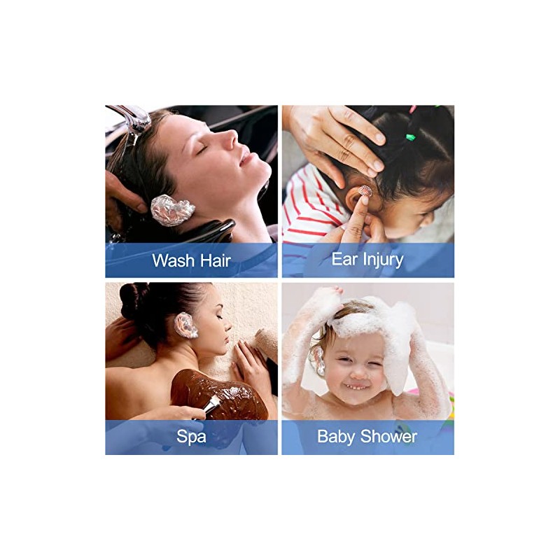 Morgles Protectores Oídos Ducha Gorros Impermeables Desechables Grandes Plástico Baño