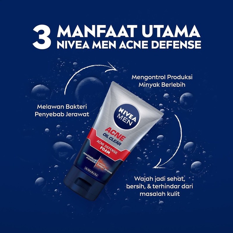 Nivea Men Facial Foam / Cleanser / Pembersih Muka 100ml