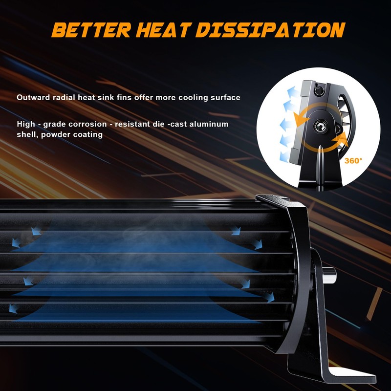 ASLONG 52 Inch 300W LED Light Bar White/Amber Flasing Strobe