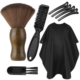 Barber Brush Neck Duster with 1pcs Barber Cape,2pcs Hair Clip,2pcs Cleaning Brush for Hair Cutting