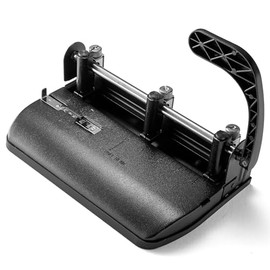 Officemate 90078 Heavy Duty Adjustable 2-3 Hole Punch with Lever Handle, 32-Sheet Capacity, black