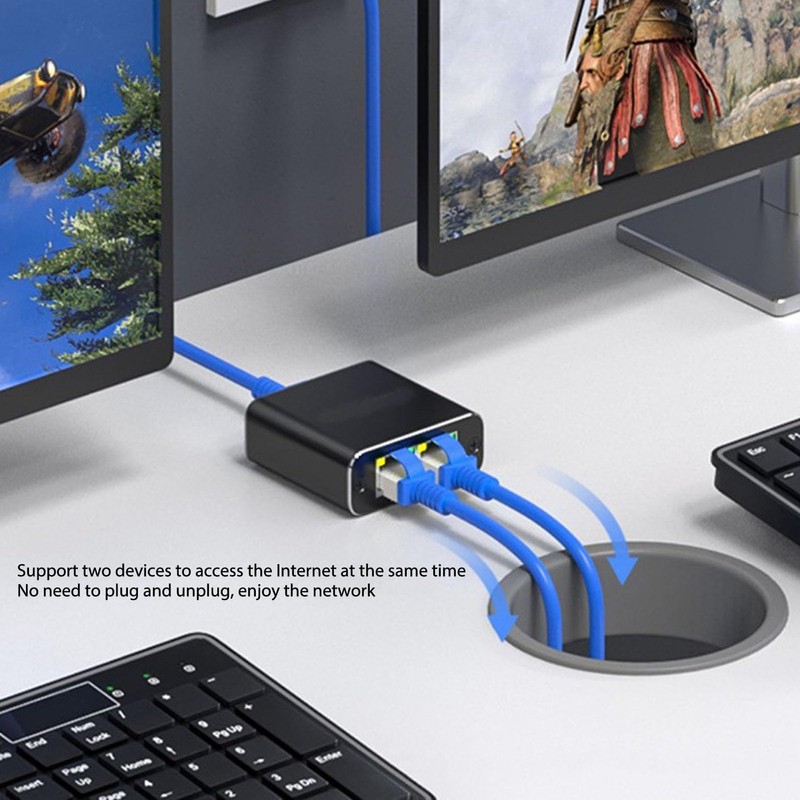 2 Port Gigabit Unmanaged Ethernet Switch, 1000Mbps 1 in 2