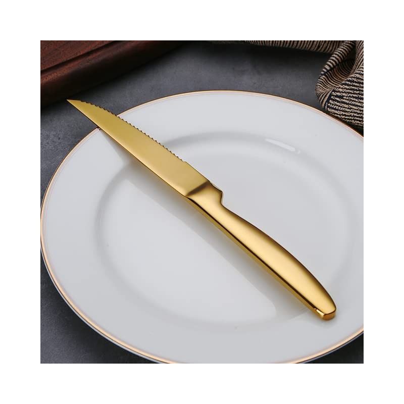 TAFAAL Stainless Steel Steak Knives, Corrosion Resistant, Serrated Sharp Blade,