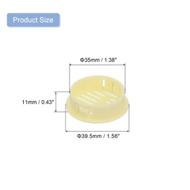 QUARKZMAN 36 Stück 35mm/1,38" Runde Soffit-Lüftungsgitter, Kunststoff-Soffit-Lüftungsabdeckung, Rundes Mesh-Loch-Luftschieber für Badezimmer Küchenschrank Kleiderschrank, Beige