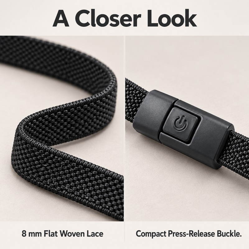 Elastic No-Tie Flat Shoelaces with Press-Lock Closure – Easy-On Sneaker