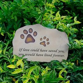 Durable Beige/Brown Resin Pet Memorial Stone Claw Print Pet Grave Marker for Dogs & Cats Cemetery MarkerColor: As Pic, Size: One Size