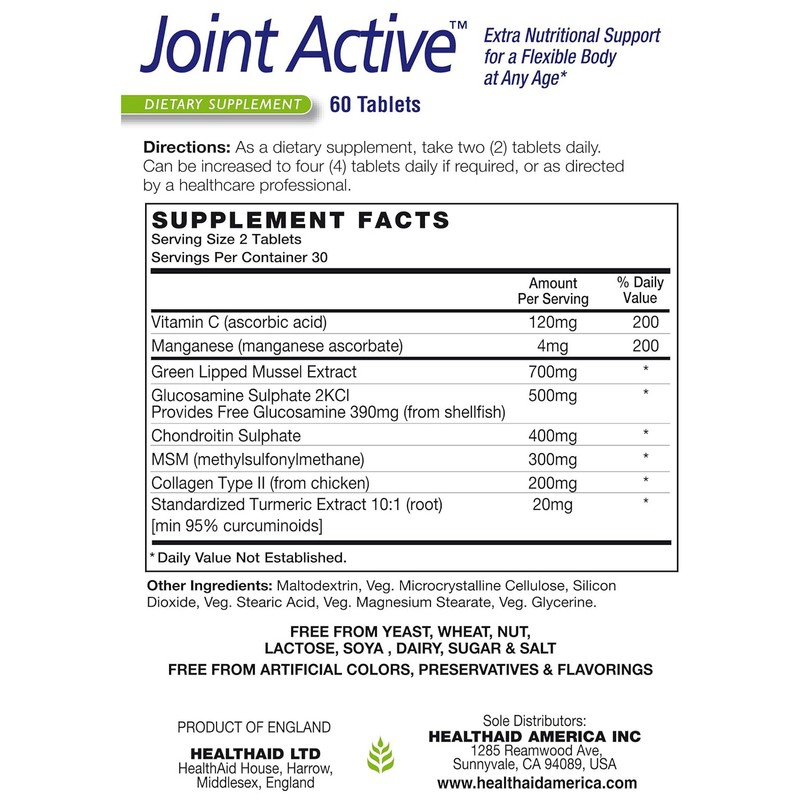 HealthAid, Joint Active, Green Lipped Mussel, 60 tablets