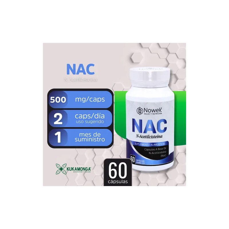 Antioxidante, Nac N-acetilcisteína 60 Cáps 500 Mg | Nowek