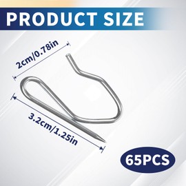 65PCS Drapery Pin Hooks, Metal Curtain Hooks Single Prongs Pinch Pleat Curtain Hooks Pins Rust-Resistant Curtain Hardware Zinc Drapery Pinch Hooks for Window Shower Bedroom Pencil Pleat Curtains