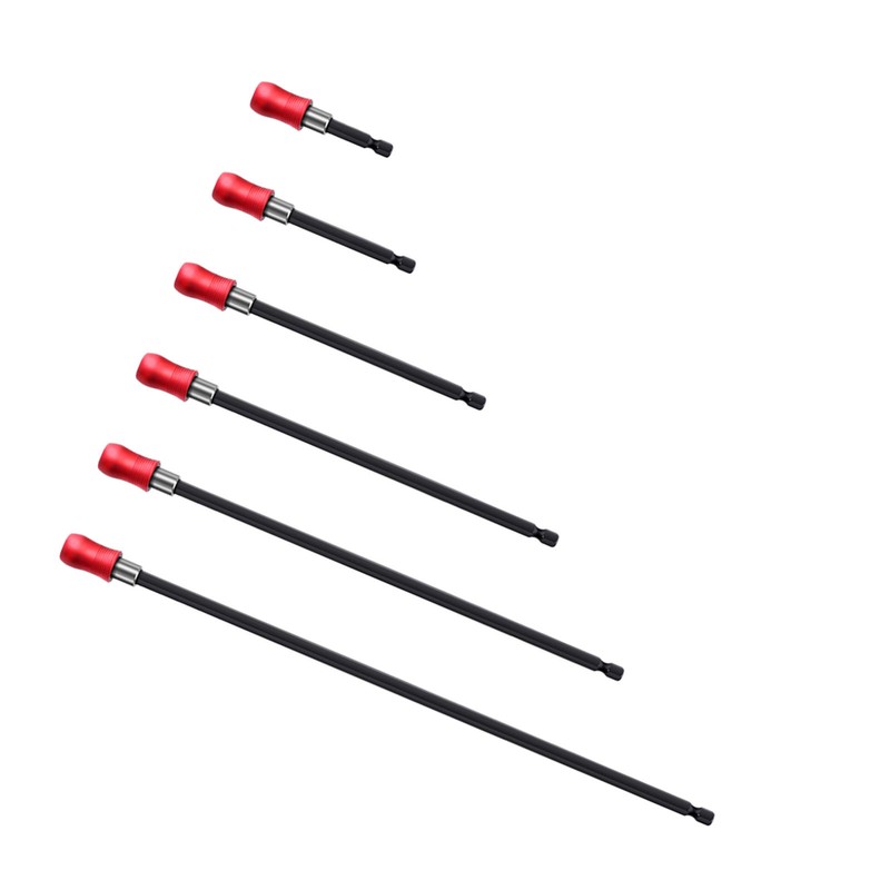 6PCS Bit Extension Bars Hex Socket 6.35mm Extension Bit Holder