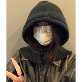 Imported Women's Balaclava Hooded Scarf - Winter Hat & Neck Warmer lf3260 Free Size/Khaki 4ea