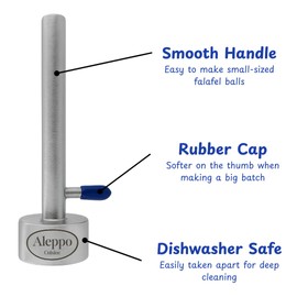 Falafel Maker Press Stainless Steel Premium Quality Smooth Handle With Rubble Cap Middle Eastern Kitchen Tool Meatball Mold Scoop (Small Ball 1.6")