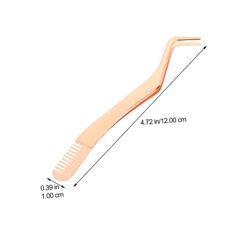 FRCOLOR 2pcs Professional Eyelash Extension Tweezers Comb Lash Tweezers Applicator